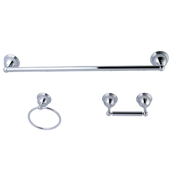 Kingston Brass Restoration 3-Piece Bathroom Hardware, Chrome BAK396148C